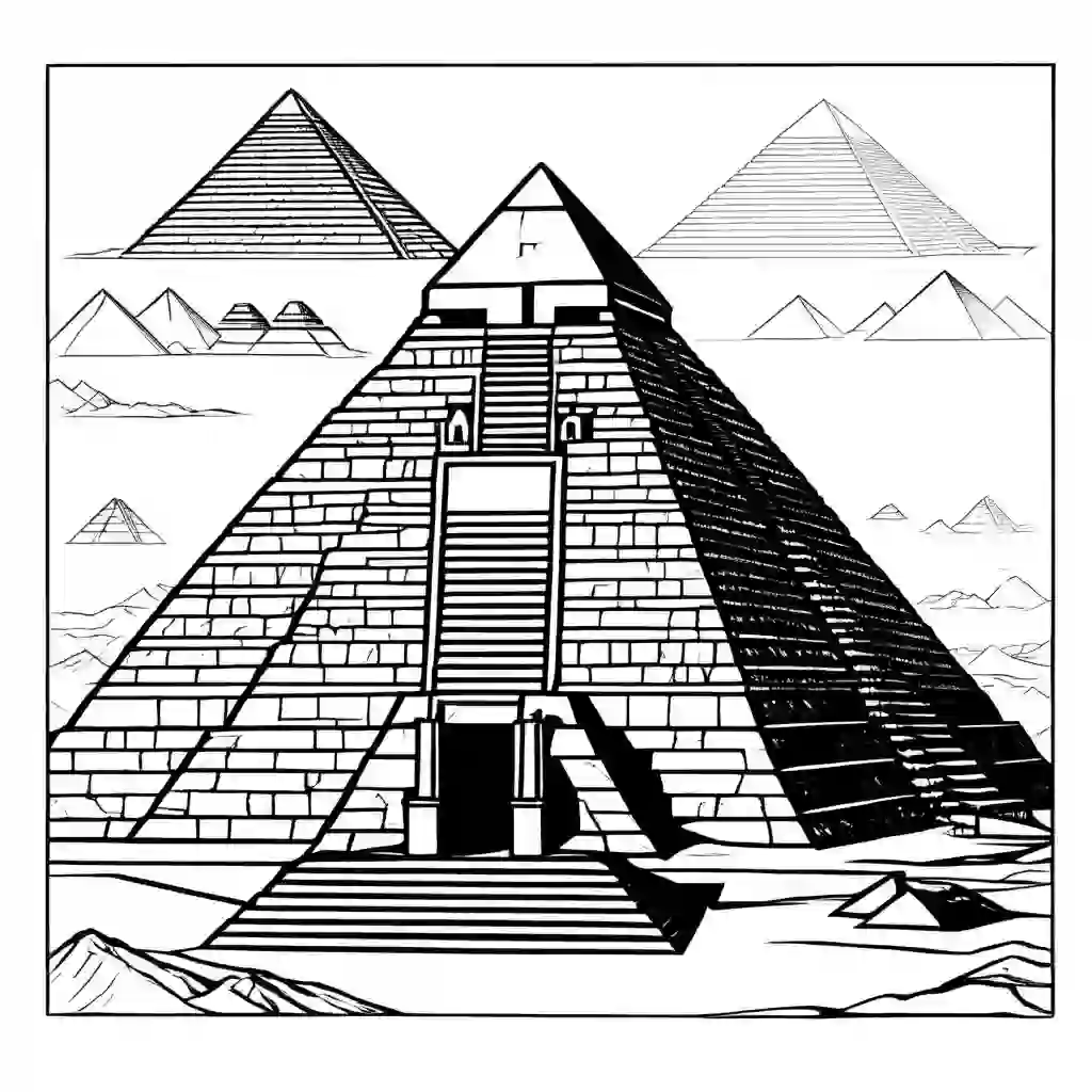 Ancient Pyramids coloring pages